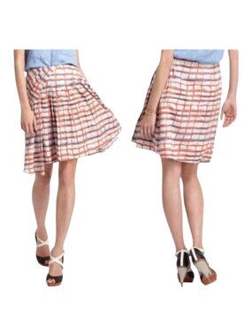 Anthropologie Maeve Imprecise Graph Watercolor Twee Skirt